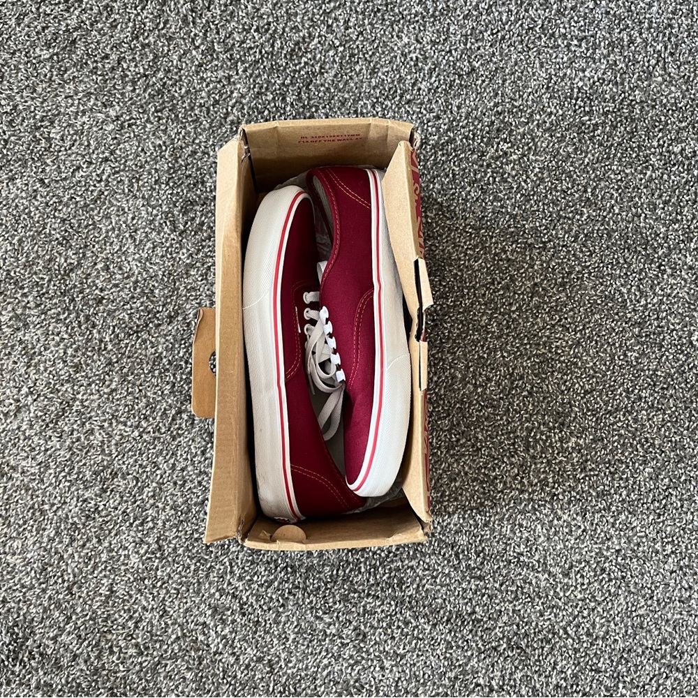 Vans Red Canvas Shoes Size 10.5 - Picture 7 of 8